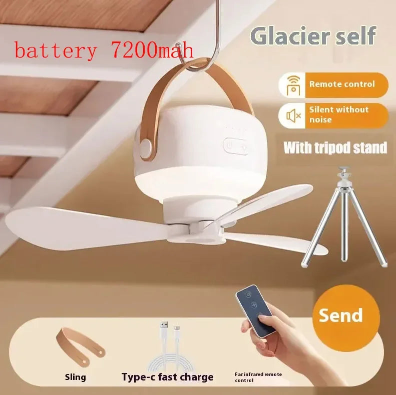 កង្ហារពិដានចល័ត LED ដែលអាចសាកបាន កង្ហារអគ្គិសនី LED ចង្កៀងរាត្រី ចង្កៀងផ្ទះ ក្រៅផ្ទះ បោះតង់ ព្យួរ ភ្លើងកង្ហារ ជាមួយឧបករណ៍បញ្ជាពីចម្ងាយ