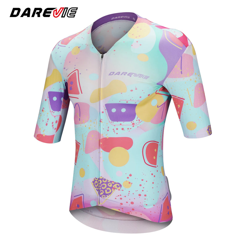 អាវយឺតជិះកង់ DAREVIE AERO កាត់បន្ថយភាពធន់នឹងខ្យល់ Pro Level បុរសជិះកង់ Maillot ប្រឆាំងនឹងកាំរស្មីយូវីស្រូបយកសំណើមជិះកង់អាវយឺតបុរស