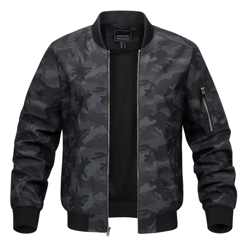 TACVASEN Spring Baseballl Jackets Mens Windbreaker Hiking Trekking Fishing Jackets Outdoor Full Zip Casual Coats Outwear Tops