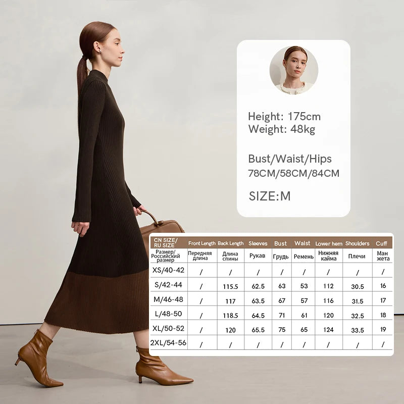 រ៉ូប Amii Womens រដូវរងាឆ្នាំ ២០២៥ រ៉ូបថ្មីឆើតឆាយបែបកអាវពាក់កណ្តាលអណ្តើក រ៉ូបស្លីមប៉ាក់ធម្មតាសម្រាប់ស្ត្រី ១២៥៤៤១៣៧