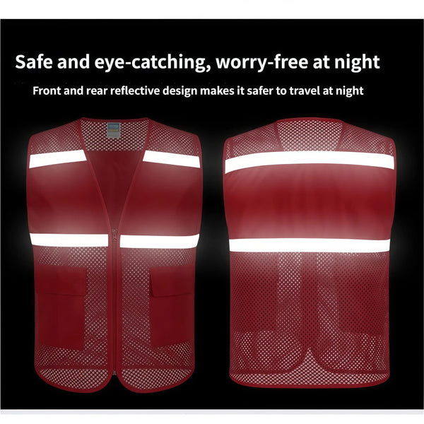 Customized Breathable Mesh Vest with Logo Printing Volunteer Activity Mesh Advertising Shirt Company Work Uniform Safe at Night