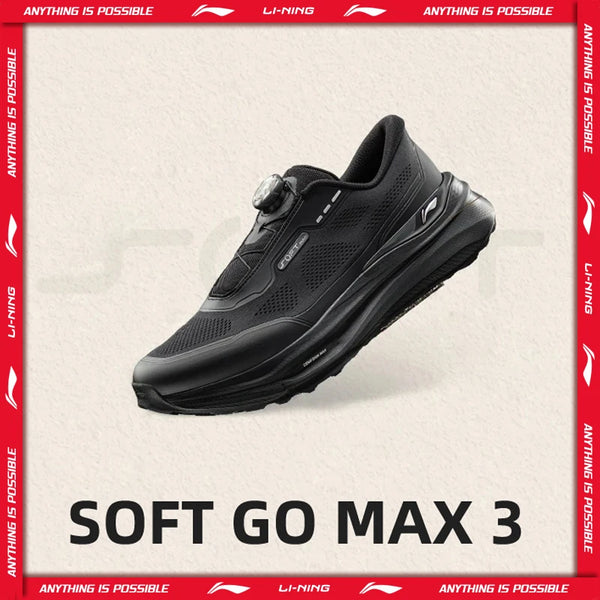 ស្បែកជើង Li-Ning Unisex SOFT GO MAX 3 របៀបរស់នៅ COMFOAM MAX មានខ្យល់ចេញចូលបានល្អ ទ្រទ្រង់បានល្អ ស្បែកជើងដើរលេងធម្មតា LiNing AGLW023