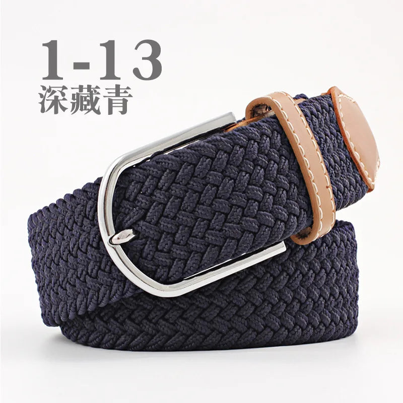 105cm Stretch Woven Belt, Unisex Canvas Belts Fashion Casual Student Belt Women Cinturon Male Waistband.