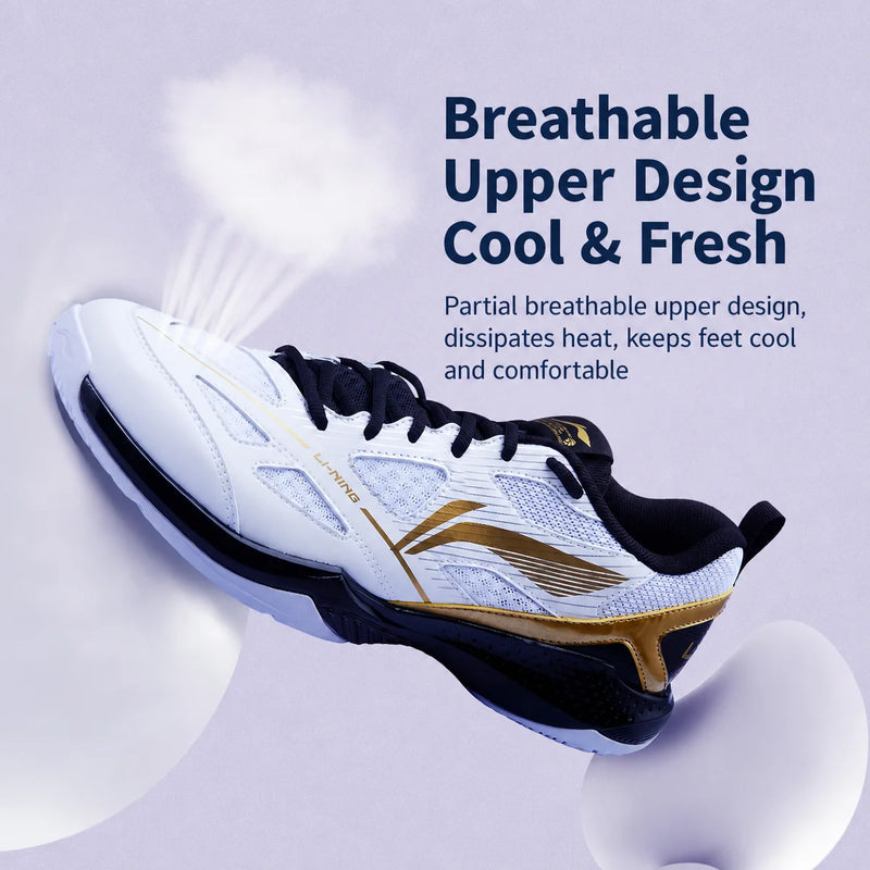 ស្បែកជើងវាយសី Li-Ning Unisex JF LITE មិនស្អិត មានខ្យល់ចេញចូលបានល្អ ស្បែកជើងហ្វឹកហាត់ប្រចាំថ្ងៃសម្រាប់បុរស និងស្ត្រី AYTU025