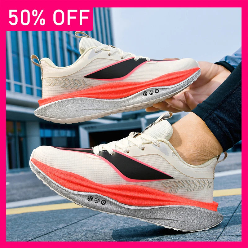 Unisex Sports Shoes Fashion Mesh Breathable Light Road Running Shoes Summer New Cushioning Anti Slip Thick Soled Training Shoes