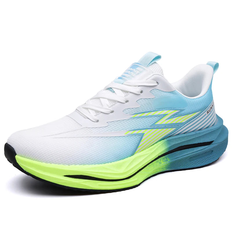 Men Sports Shoes Soft Sole Rebound Anti Slip Outdoor Fitness Shoes Trendy Lace Up Mesh Breathable Casual Running Shoes for Men