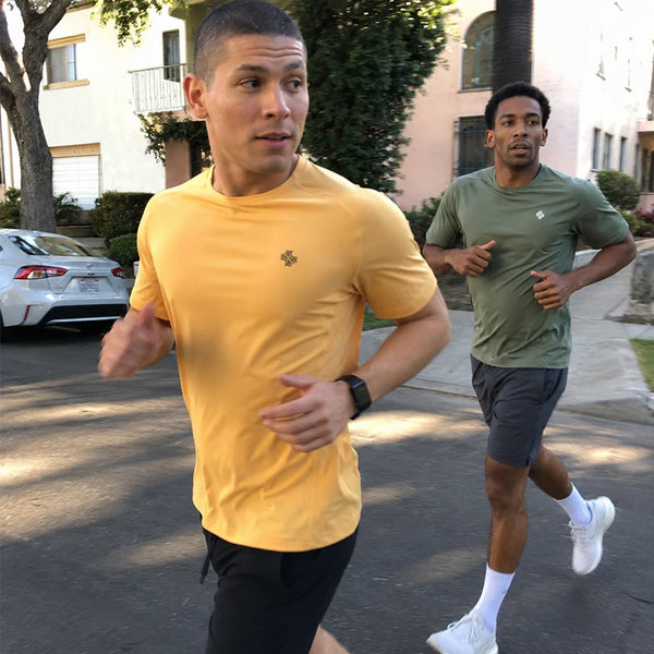 2pcs Quick Drying Men's Running T-shirt Fitness Sports T Shirt Gym Training Tees Breathable Jogging Casual Sportswear Unisex Top