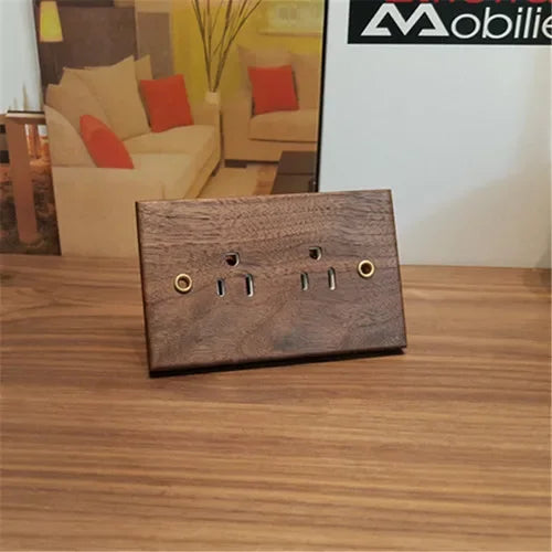 Pure solid wood antique American wall socket switch panel, Brazil Taiwan Thai Japan b&B vintage 15A wall light switch 118mm*75mm