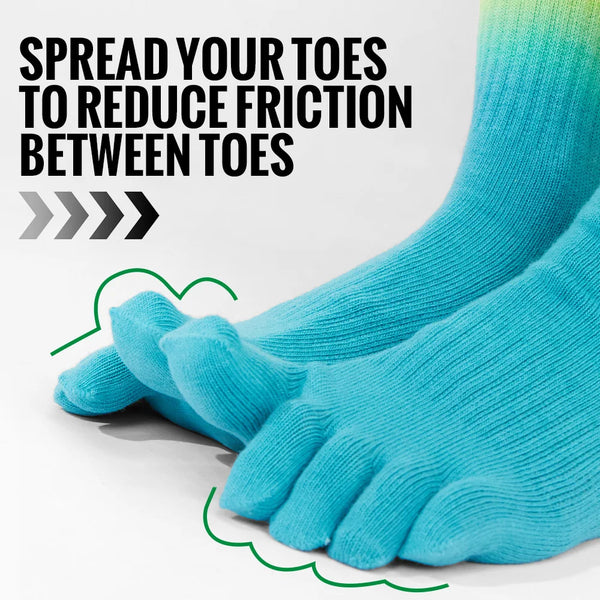 WRELS Toe Socks Cotton Athletic Running Five Finger Socks Colorful Wicking Compression Sweat-Absorbing Breathable Five Toe Socks