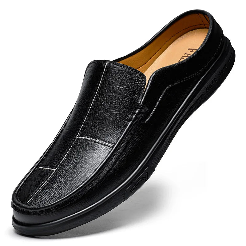 Italian Designer Half Shoes for Men Mules Loafers Mens Slip-ons Backless Flats Indoor Outdoor Comfortable Big SIze 49 50 51