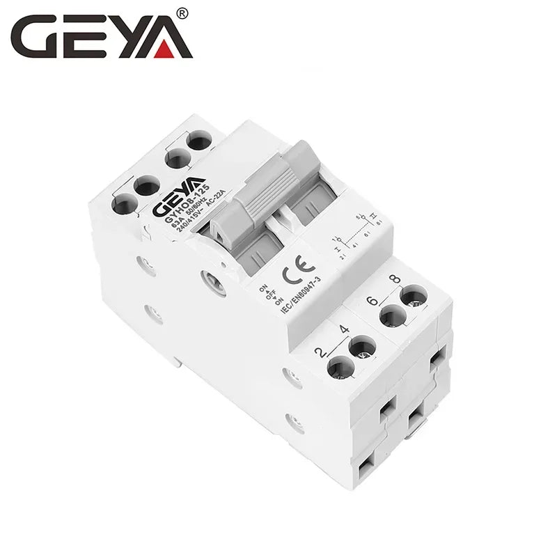 GEYA GYHO8 MTS 63A ឧបករណ៍បំលែងសៀគ្វីអគ្គិសនីដោយដៃ ថាមពលពីរ ឧបករណ៍បំបែកសៀគ្វីអគ្គិសនី 1P 2P 3P 4P