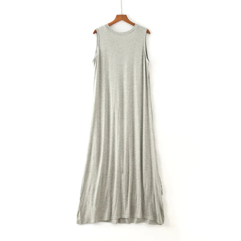 Fdfklak Spring Summer Nightgowns Women New Modal Cotton Sleeveless Dress Korean Long Mopping Nightdress Nuisette Femme Vestido
