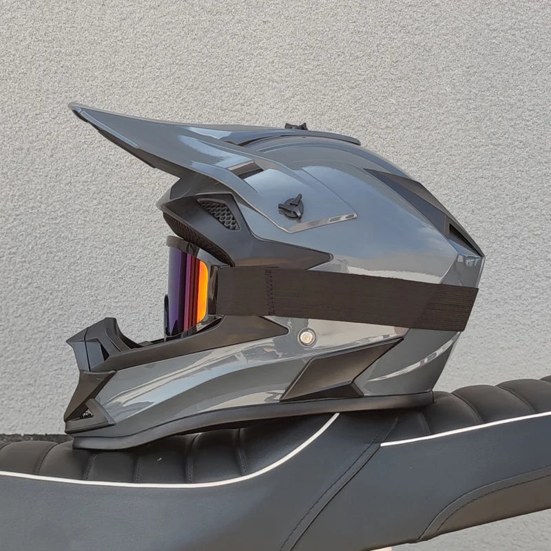 DOT Approved Motocross Helmet Full Face Dirt Bike Offroad Helmet Adjustable Sun Visor for ATV Quad Mountain Bike
