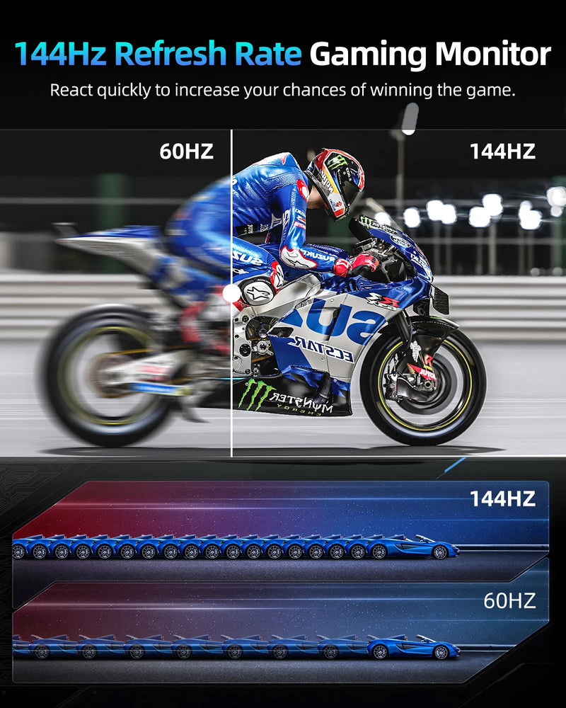 UPERFECT UGame B118 100% DCI-P3 2K FreeSync Portable Monitor 144Hz Gaming Display With HDR For Switch Steam Deck PS4/5 XBOX ONE