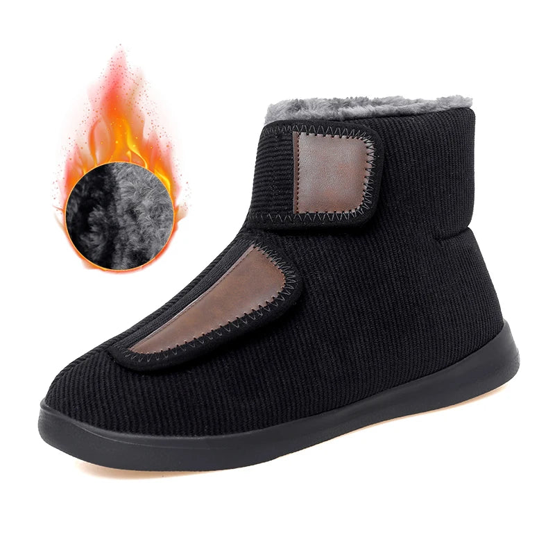 Winter Men Women Ankle Snow Boots Plush Warm Cotton Shoes Hallux Valgus Diabetic Shoes Snowboots Unisex Size 34-46