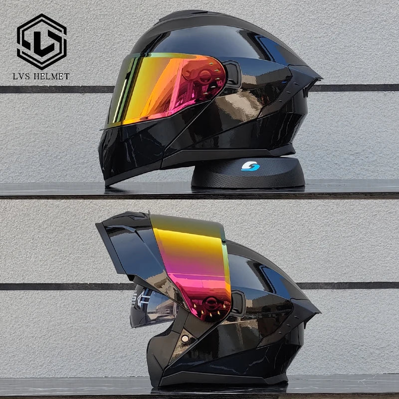 LVS Modular Flip Motorcycle Helmet Full Face Highway Helmet DOT Approved High Quality