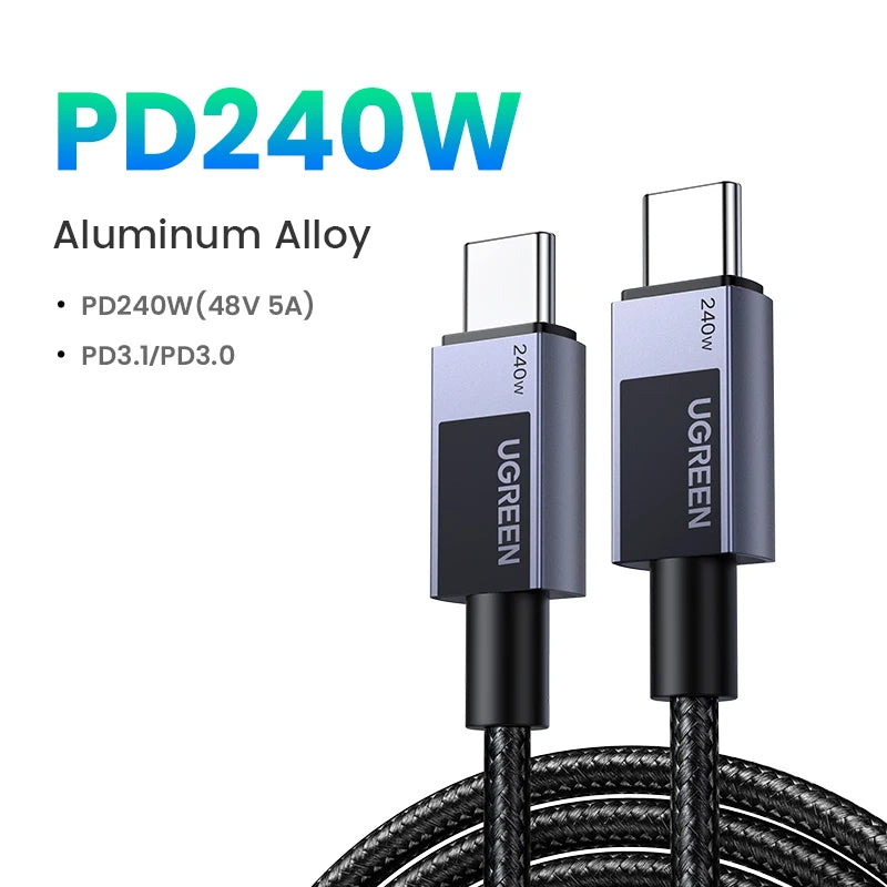 UGREEN USB C to USB Type C 100W Fast Charging For MacBook iPhone 17 16 15 iPad Samsung S25 Xiaomi PD Fast Charging 100W 5A USB C