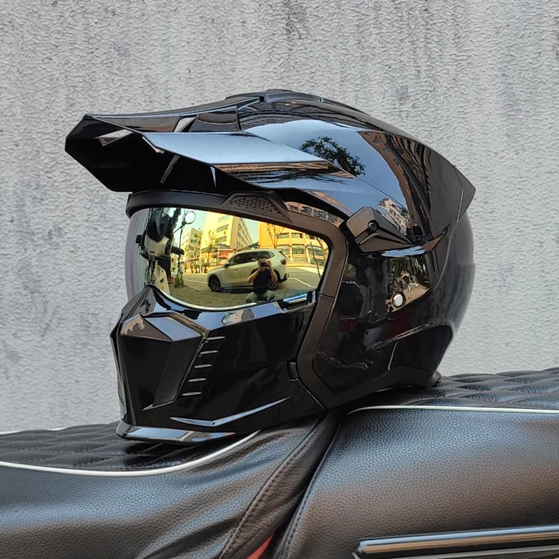 ORZ Street Fighter Motorcycle Helmet Detachable Combination Retro Helmet ECE DOT Certification Full face Cascos para moto