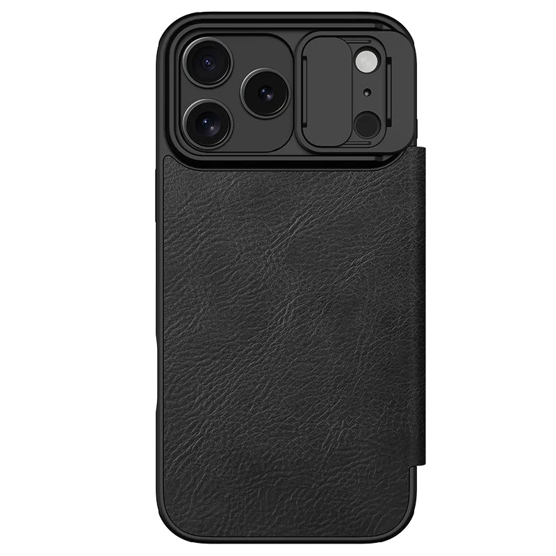 NILLKIN For iPhone 17 Pro Max Case Qin Pro Leather Flip Case Card Pocket for iPhone 17 Air for iPhone 17 Cover With Lens Holder