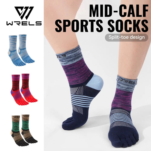 WRELS 1/2/3 Pair Toe Socks Athletic Running Five Finger Socks Breathable  Ankle Compression Lightweight Moisture Wicking Socks