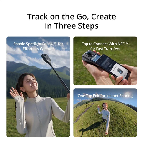 DJI Osmo 360 II New Arrivals 360° Camera 8K/60fps HDR 360° Video 105GB Built-in Storage Lenses With a Replaceable Design