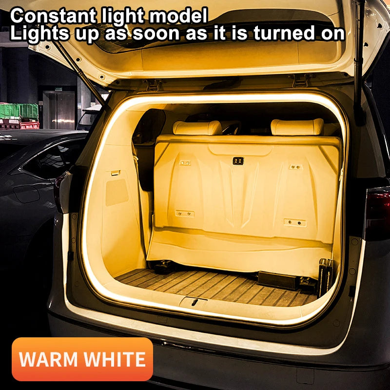 LED Car Trunk Light Strip Automatic On/Off Sensor Ambient Light Bar Waterproof Concealed Installation for Auto Decor Accessories