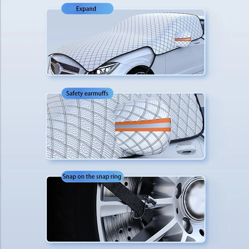 SEAMETAL Extra Large Car Windshield Snow Sun Shade Waterproof Automobile Sunshade Cover UV Protector Car Front Windscreen Covers