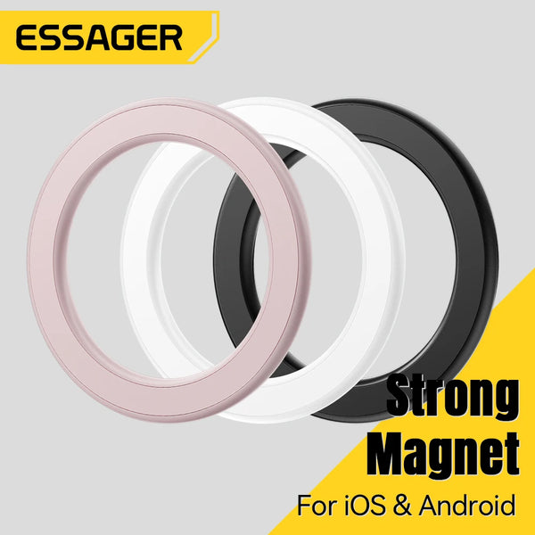 Essager Magnetic Metal Ring for Magsafe iPhone 16 15 14pro Android Phones Plate Sticker Rings For Magsafe Wireless Charger Stand