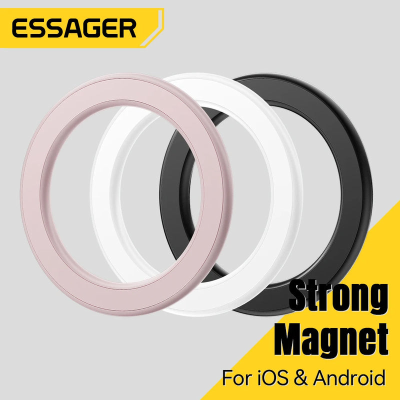 Essager Magnetic Metal Ring for Magsafe iPhone 16 15 14pro Android Phones Plate Sticker Rings For Magsafe Wireless Charger Stand