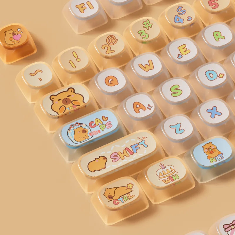 Akko Original Theme Keycap Set MOA Profile PBT 4-side Transparent Dye-sub Keycaps for ISO/ANSI Layout MX Mechanical Keyboard
