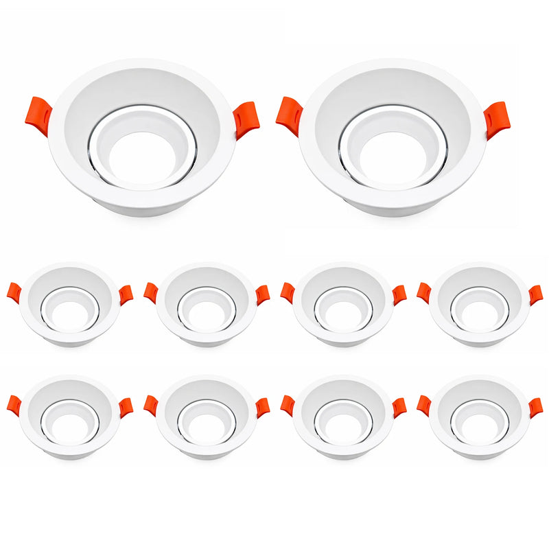 1/10PCS GU10 GU5.3 Spotlights Lamp Base Cearmic Lamp Holder Adjustable Ceiling Spotlight Kit White Square Round Light Kit