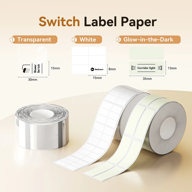 3 Rolls NIIMBOT B21 B3S B1 B31 Thermal Label Clothing Price Food Self-adhesive Tag Waterproof Smart Office Pocket Printer Label