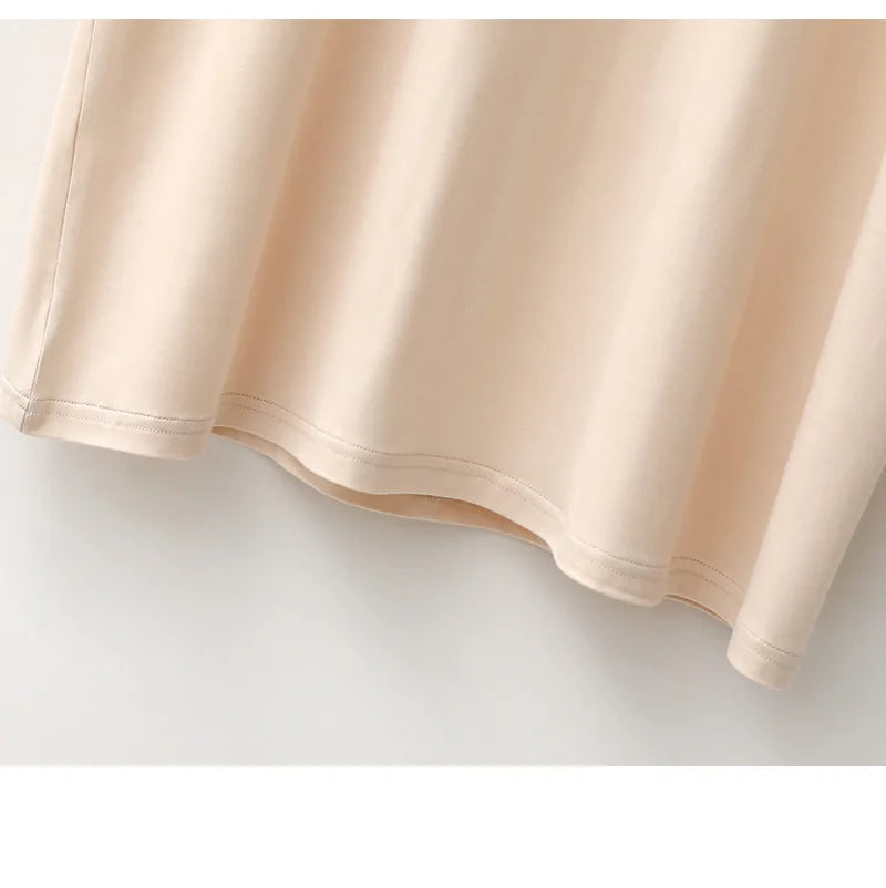 Japanese Style Ladies Nightwear Nightshirt New Modal Women's Sleepwear Nightgowns Round Neck Casual Medium Length Night Dress