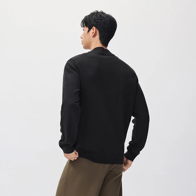 Semir Men Knit Sweater Mock Neck Thermal Warmth Antistatic Antibacterial 2026 New Winter Daily Wear Urban Casual Style