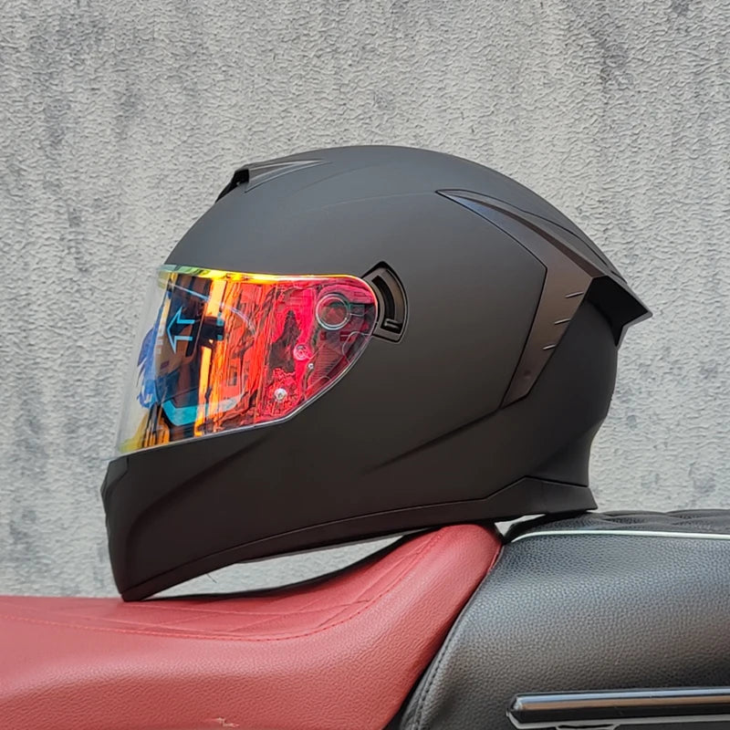 Full Face motorcycle helmet dual shield with removable washable inner lining racing moto helmet