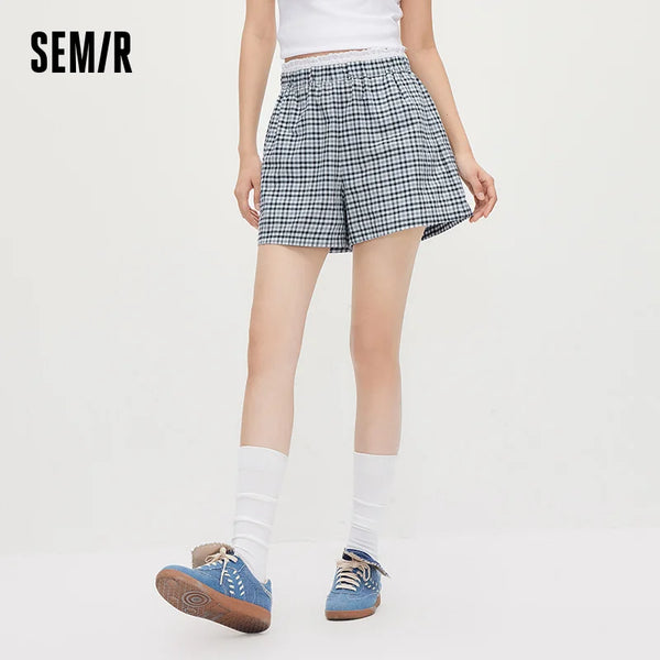 ខោខ្លីស្ត្រី Semir ខោខ្លីរលុង ចរ ប៉ាក់ រាងដូចខ្សែ រដូវក្តៅ ឆ្នាំ២០២៦ ម៉ូដទាន់សម័យ សម្រាប់រដូវក្តៅ ទីក្រុង ប្រចាំថ្ងៃ