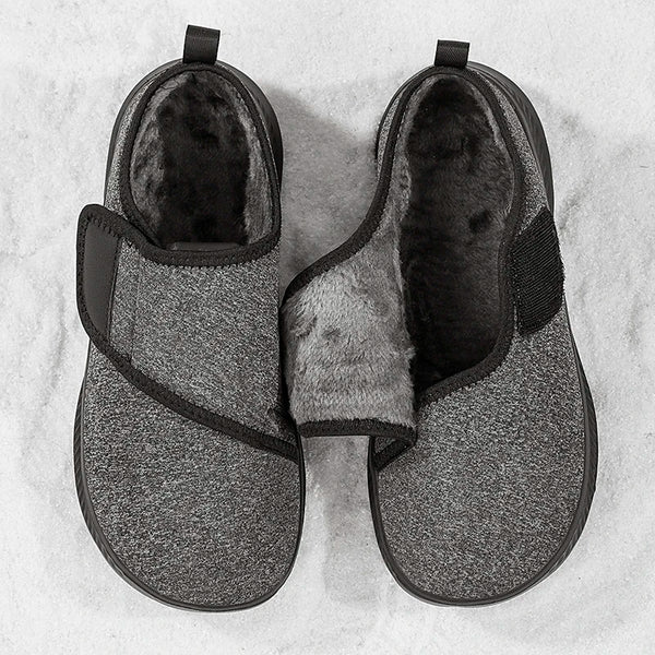 Winter Open Elderly Shoes With Plush For Diabetic Swollen Foot Wide Width Hallux Valgus Bunion Thumb Eversion For Men Women
