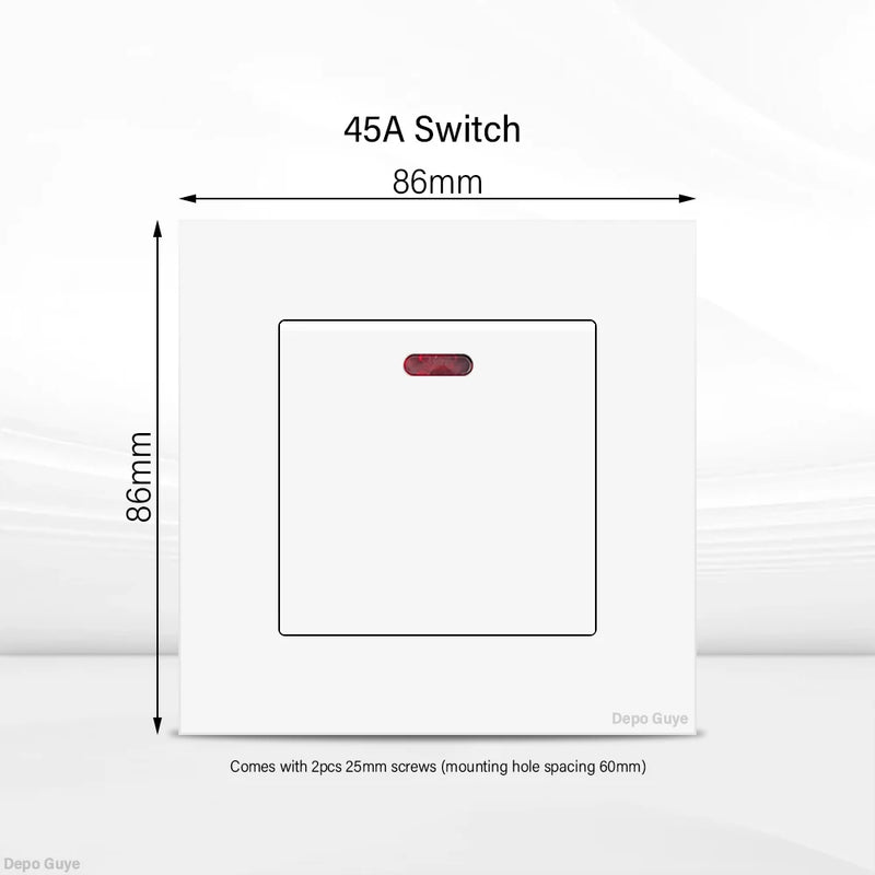 UK 13A Wall Socket with USB Type C 18W Quick Charge Power Outlet,Universal Electrical  Wall Light Switch Dual 3-pin Socket 220V