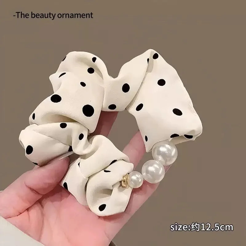 2026 New Elegant Scrunchie Hair Rope For Women Luxury Bun Maker Hair Tie Flower Headwear Elastic Ponytail Holder