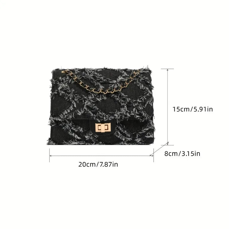 1PC Ladies' fashionable armpit handbag, Featuring an Exquisite Lock And Chain Decoration, Ideal for Those Prefer This Bag Style