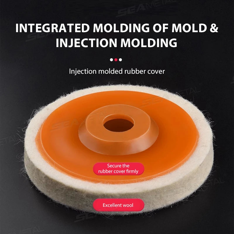 SEAMETAL 3pcs 4 inch Wheels Polishing Pad Kits Wool Auto Grinding Disc Angle Grinder Polishing Disc Rust Removal Car Accessories