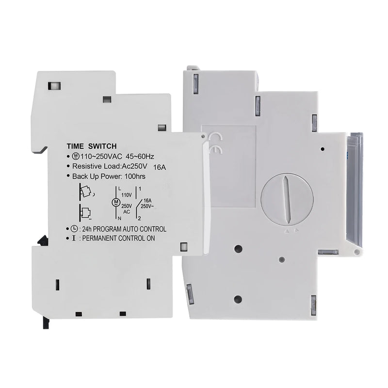 Programmable Relay24-Hour Mechanical Timer Switch 110V–220V 16A DIN Rail Battery-Free for Pump / Motor / Oxygenerator