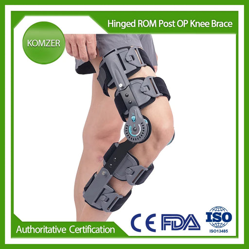 Hinged Knee Brace ROM Post OP Immobilizer Leg Brace Orthopedic Patella Knee Support Orthosis, Adjustable for Left and Right Leg
