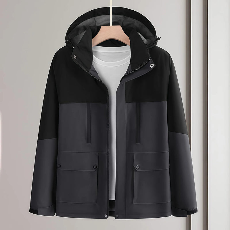 Outdoor travel  graphene heat-resistant  raincoat with fleece windproof and waterproof detachable cap workwear Climbing