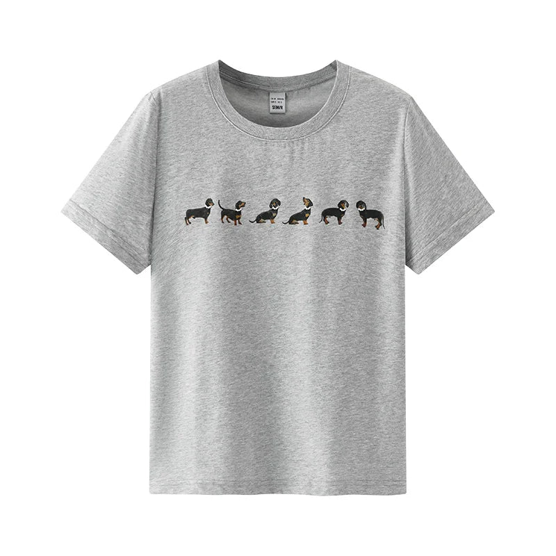 Semir Womens Tshirt 2026 Dog Printed Pullover Cute Fashion Casual Style Soft Comfortable Daily Wear Tops