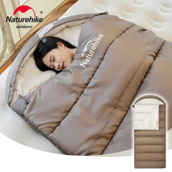 Naturehike Sleeping Bag U Series Skin-Friendly Ultralight 100cm Wide Double Easy Carry Machine Washable Fully Wrapped Sleeping