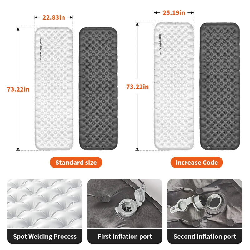 Naturehike Air Mattress 6.5 R Value Side Wall Thick Mat Camping Sleeping Pad Outdoor Ultralight Inflatable Mattress Air Cushion