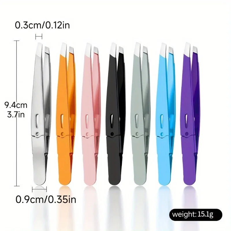 1PC Eyebrow Tweezers Precision,Durable Stainless Steel Tweezers,Eyebrow Tweezer,Daily Beauty Essentials.Color tweezers