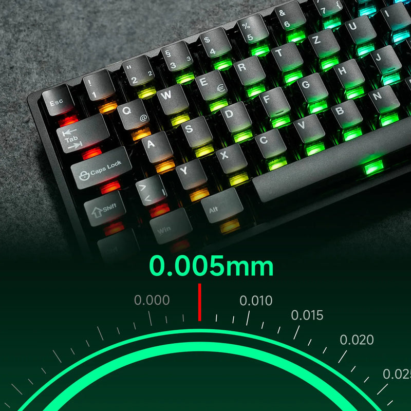 Akko MonsGeek FUN68 HE ISO Magnetic Keyboard 65% DE Layout Black Transparent Keycaps RT0.005mm 8K Polling Rate Gaming Keyboard