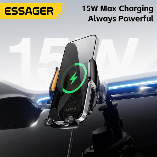 ឆ្នាំងសាកឥតខ្សែ Essager 15W សម្រាប់ MacSafe 15W Cooling Stand Holder សម្រាប់ iPhone 16 15 14 13 12 Pro Max Xiaomi Samsung